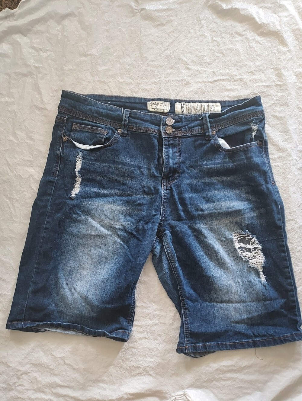 Indigo Rein Distressed Blue Jean Shorts